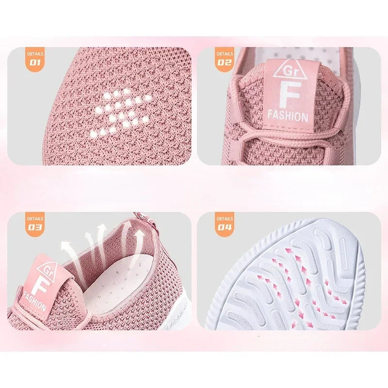 2023 Summer Women's Casual Sneakers: Comfortable Breathable Platform Shoes for Fashionable and Versatile Style - Luxinsly