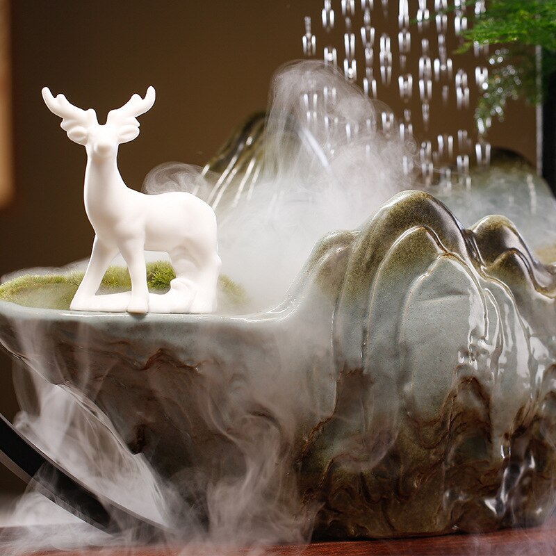 LED Waterfall Censer Bonsai Backflow Incense Burner