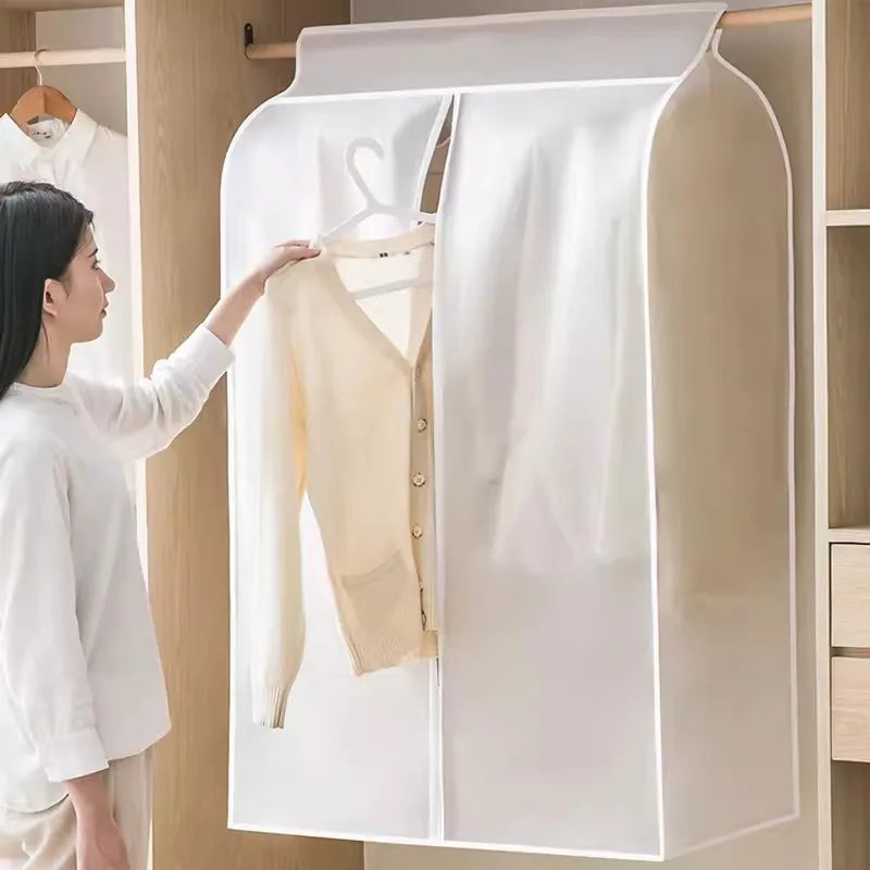 Transparent Waterproof Garment Dust Cover | Hanging Wardrobe Organizer for Clothes Protection