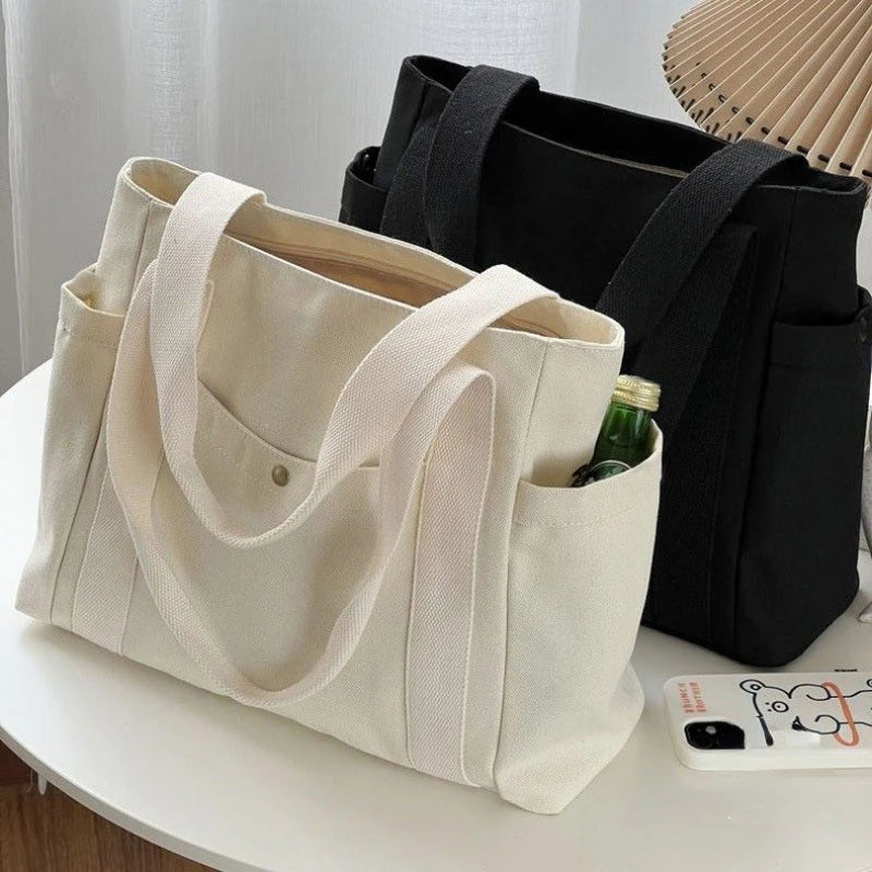 Large Capacity Canvas Tote Bag: College Style Shoulder Bag for Work | LAST DAY FOR SALE! - Luxinsly