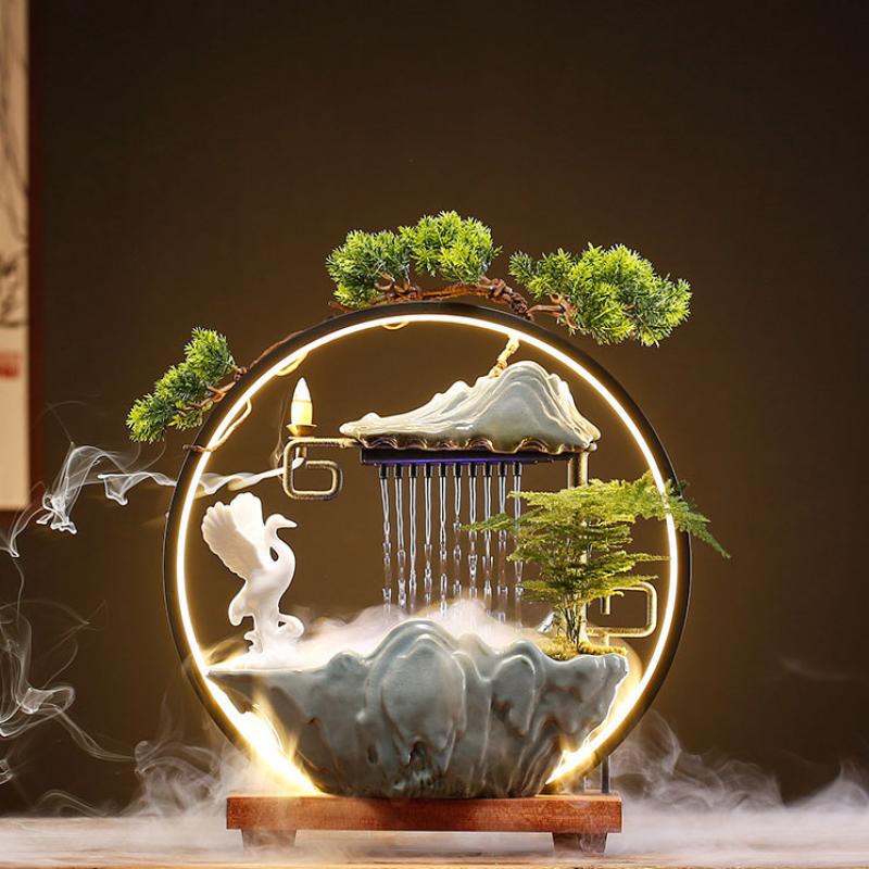 LED-Wasserfall-Räuchergefäß Bonsai Rückfluss-Räuchergefäß