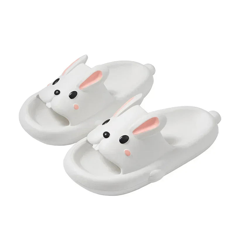 Summer Couple Slippers – Cute Rabbit Design Indoor EVA Thick-Soled Home Slides for Women