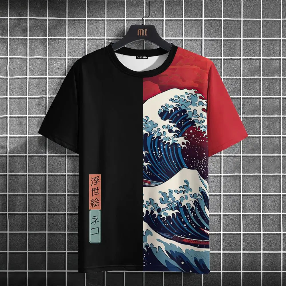 Japanese Samurai Cat 3D Print T-Shirt | Casual Fashion Tee for Men and Women