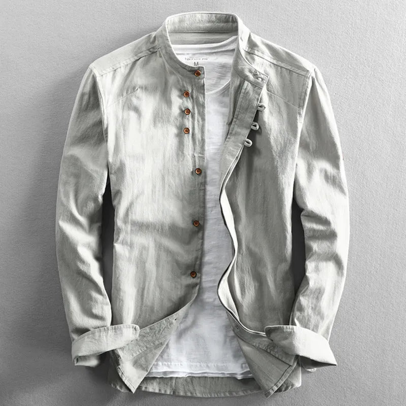 Men’s “Katana” Japanese Linen Shirt | Last Day Sale! - Luxinsly