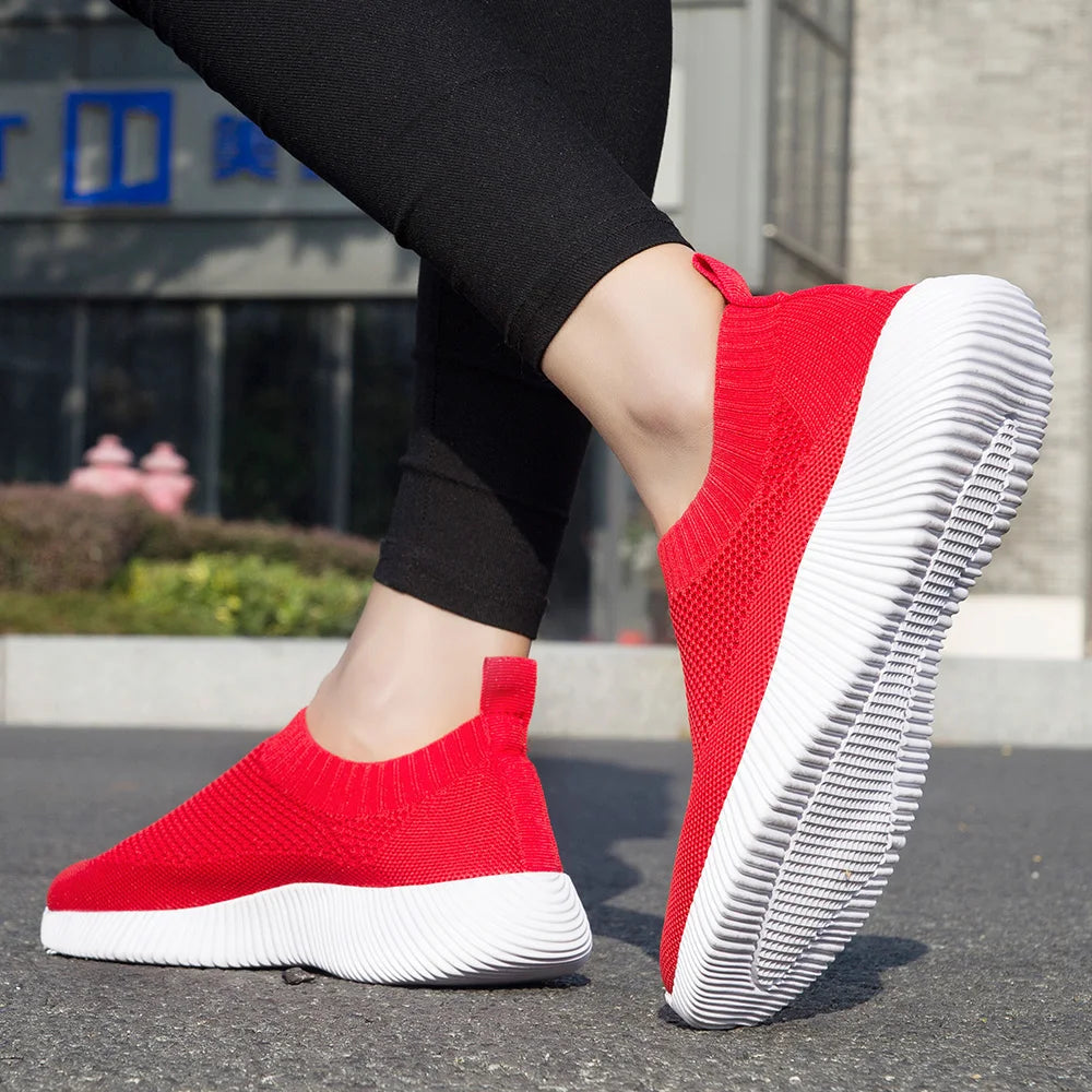 2024 Spring Women's Knitted Sock Sneakers: Casual Breathable Flats for Walking