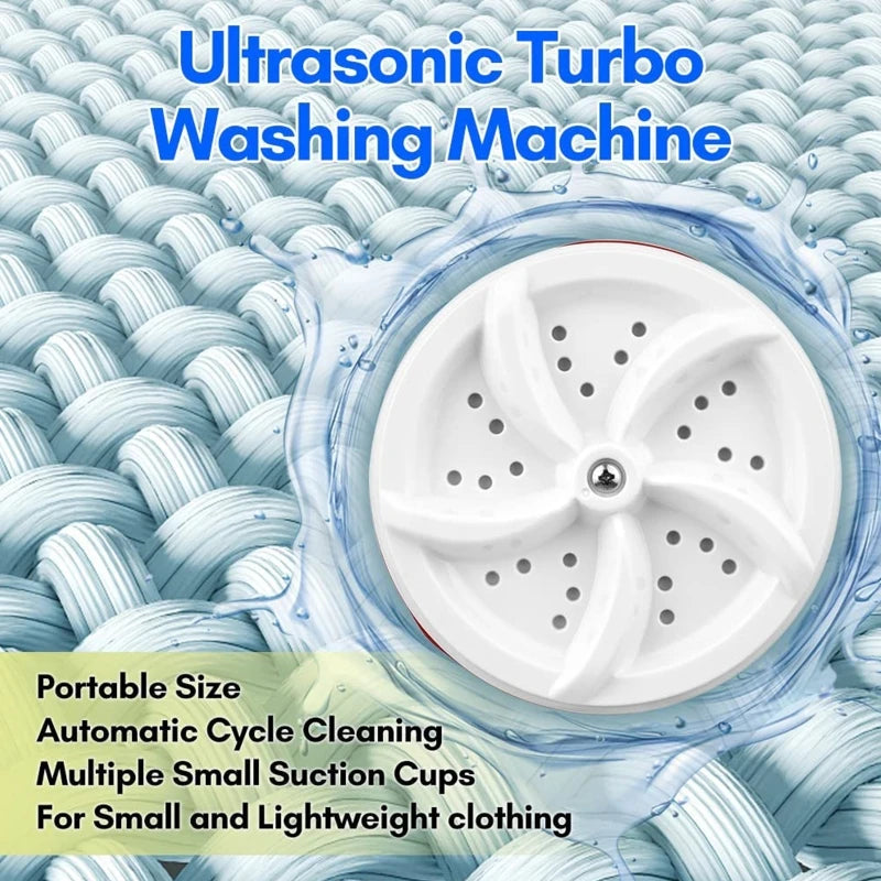 Mini Portable USB Charging Ultrasonic Turbo Washing Machine