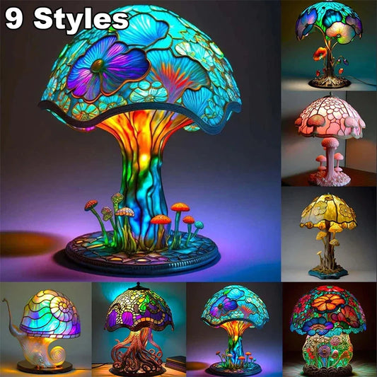 Stained Glass Mushroom Lamp - Luxinsly