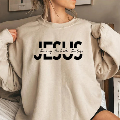 Faith In Jesus Crewneck Sweater - Luxinsly