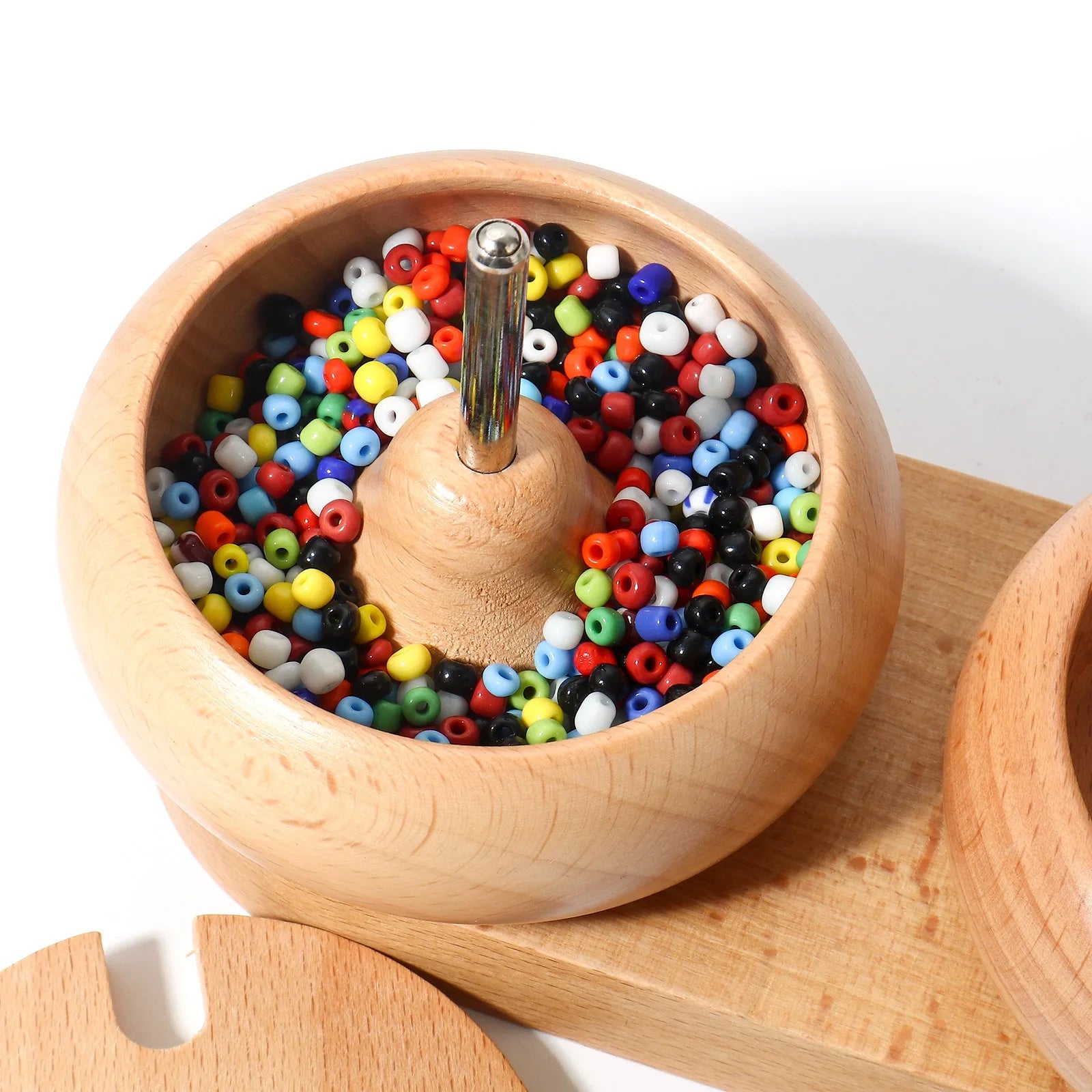 1 Set Natural Wood Bead Spinner for Jewelry Making- DIY DIY Craft Supplies