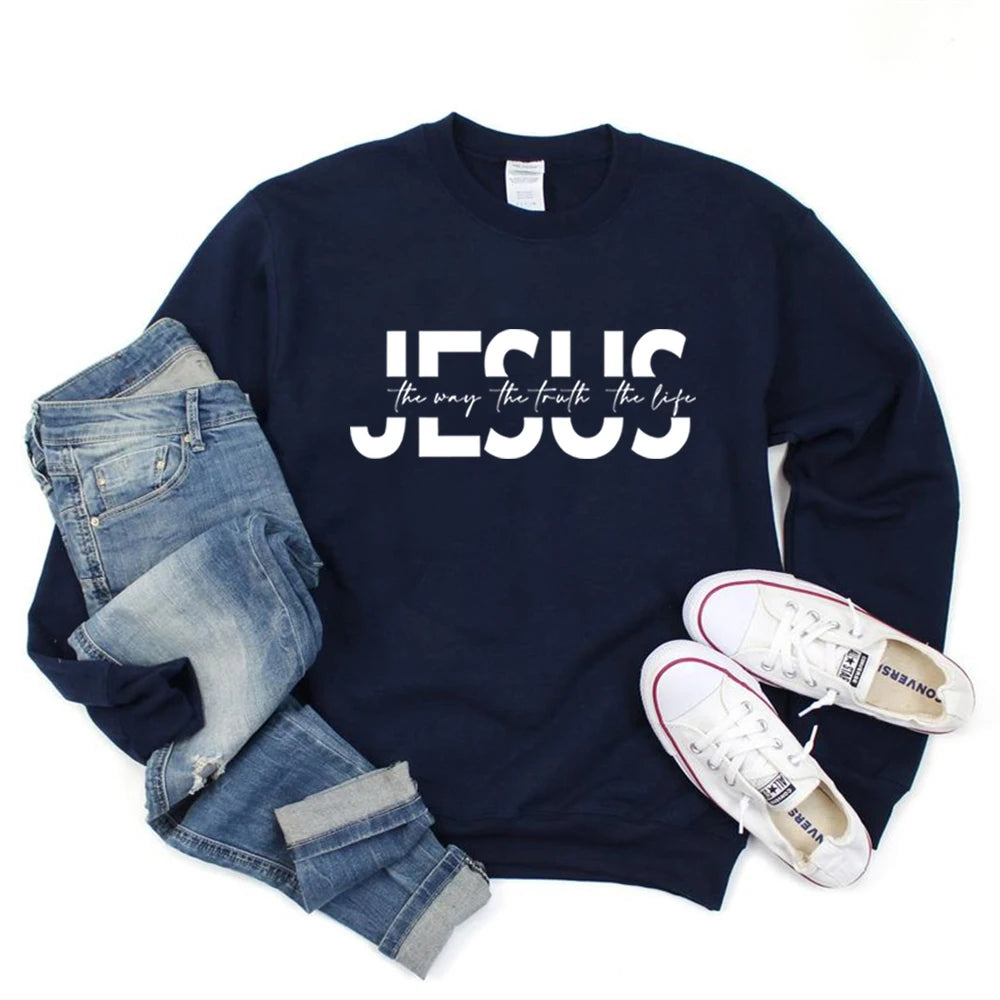 Faith In Jesus Crewneck Sweater - Luxinsly