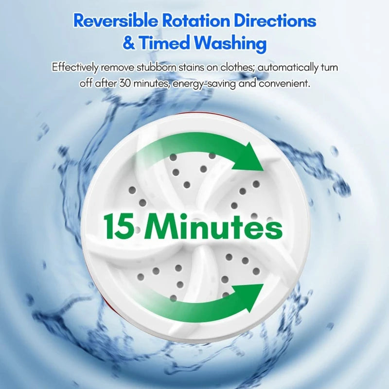 Tragbare Mini-Ultraschall-Turbowaschmaschine mit USB-Aufladung