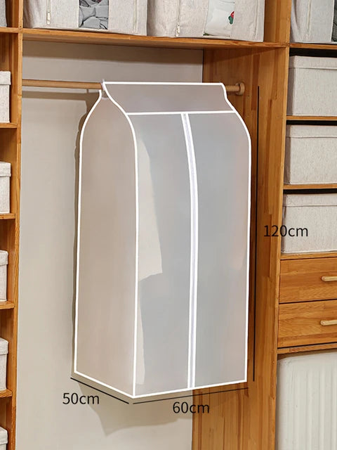 Transparent Waterproof Garment Dust Cover | Hanging Wardrobe Organizer for Clothes Protection