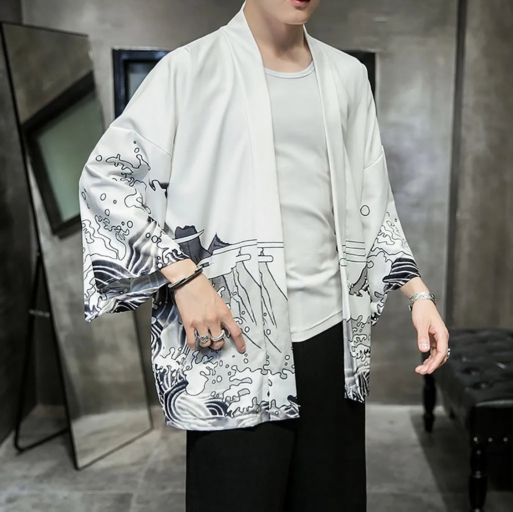 Men's Oversized Kimono Cardigan | Men's Oversized Kimono Cardigan