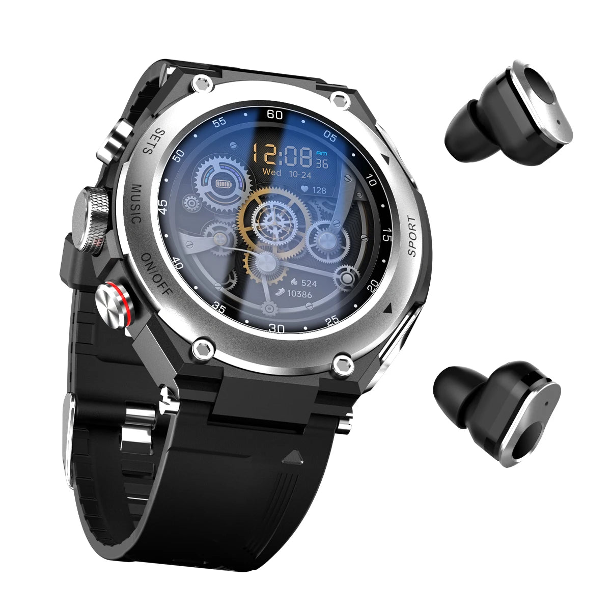New T92 Pro Smartwatch with Earbuds - Bluetooth Headset, Speaker, Heart Rate Monitor, and Sports Tracker for Men and Women