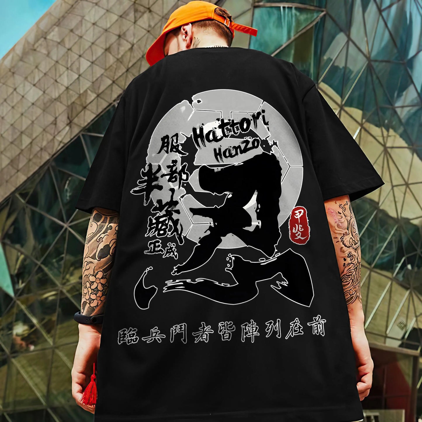 Men's Retro 3D Samurai Sword Print T-Shirt | Loose Fit Harajuku Style Short Sleeve Tee - Luxinsly