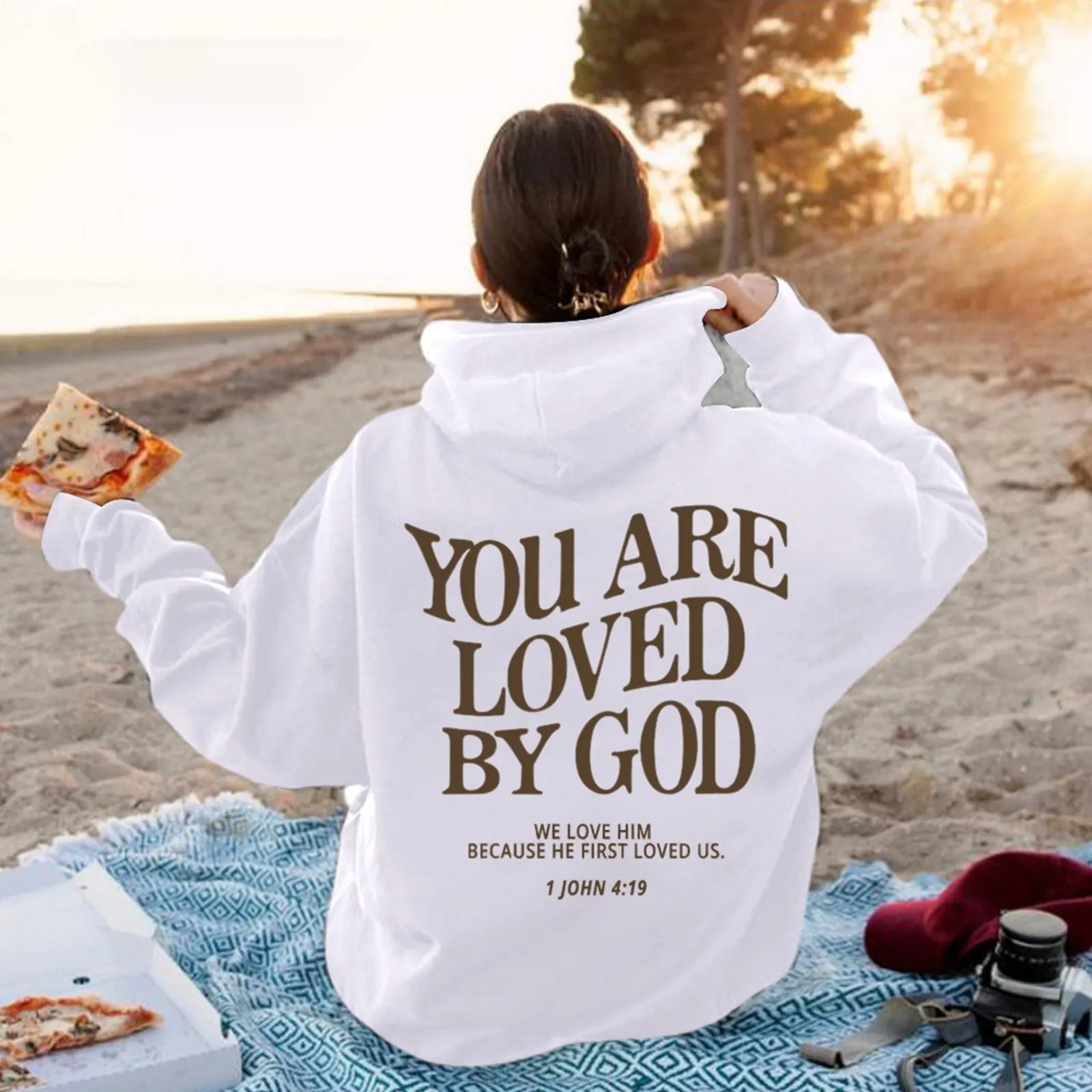 Faith Over Fear Oversized Women's Hoodie Sweatshirt: Trendy Graphic Hooded Sweatshirts for Autumn Casual Wear - Luxinsly