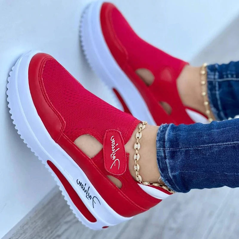 Women's Red Canvas Tennis Shoes | LAST DAY FOR SALE! - Luxinsly