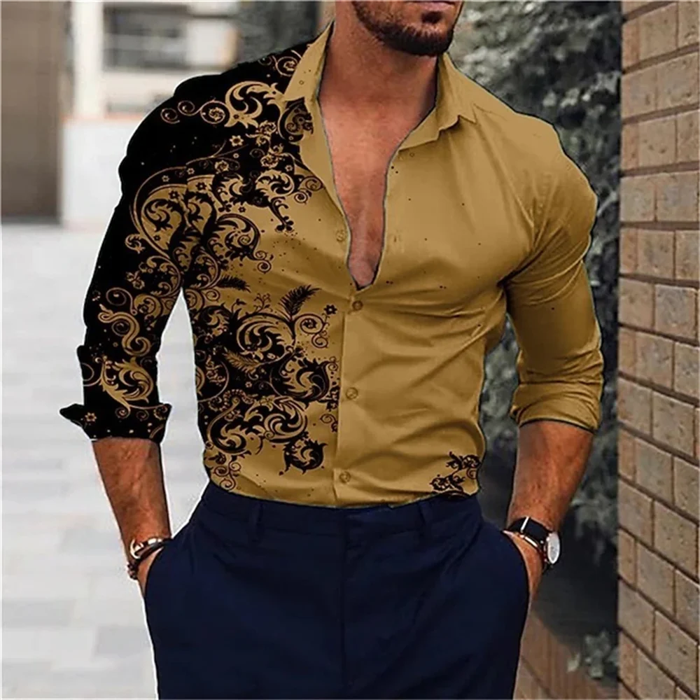 Men's Classic Long-Sleeve Hawaiian Shirt - Luxinsly