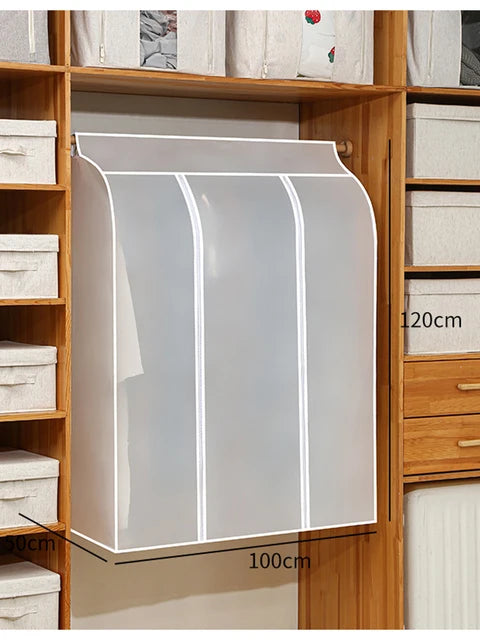 Transparent Waterproof Garment Dust Cover | Hanging Wardrobe Organizer for Clothes Protection