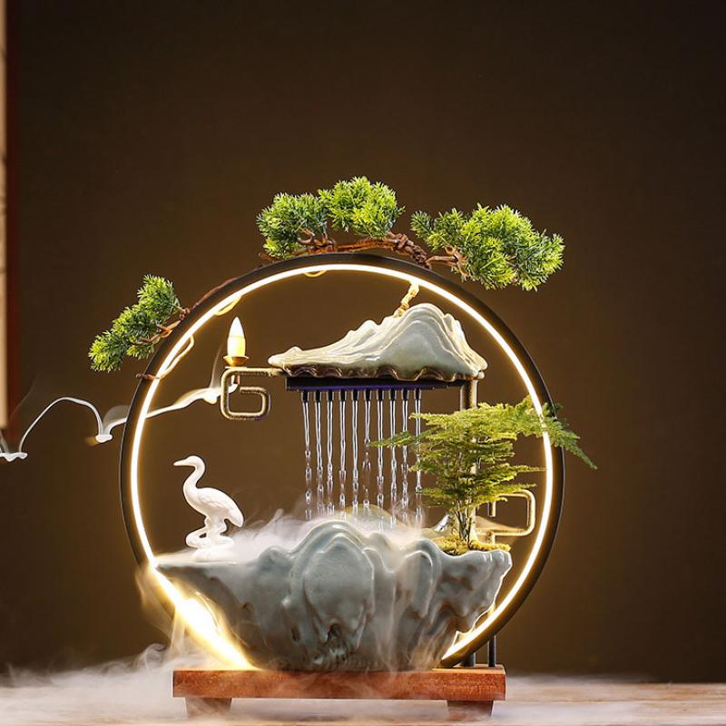 LED-Wasserfall-Räuchergefäß Bonsai Rückfluss-Räuchergefäß