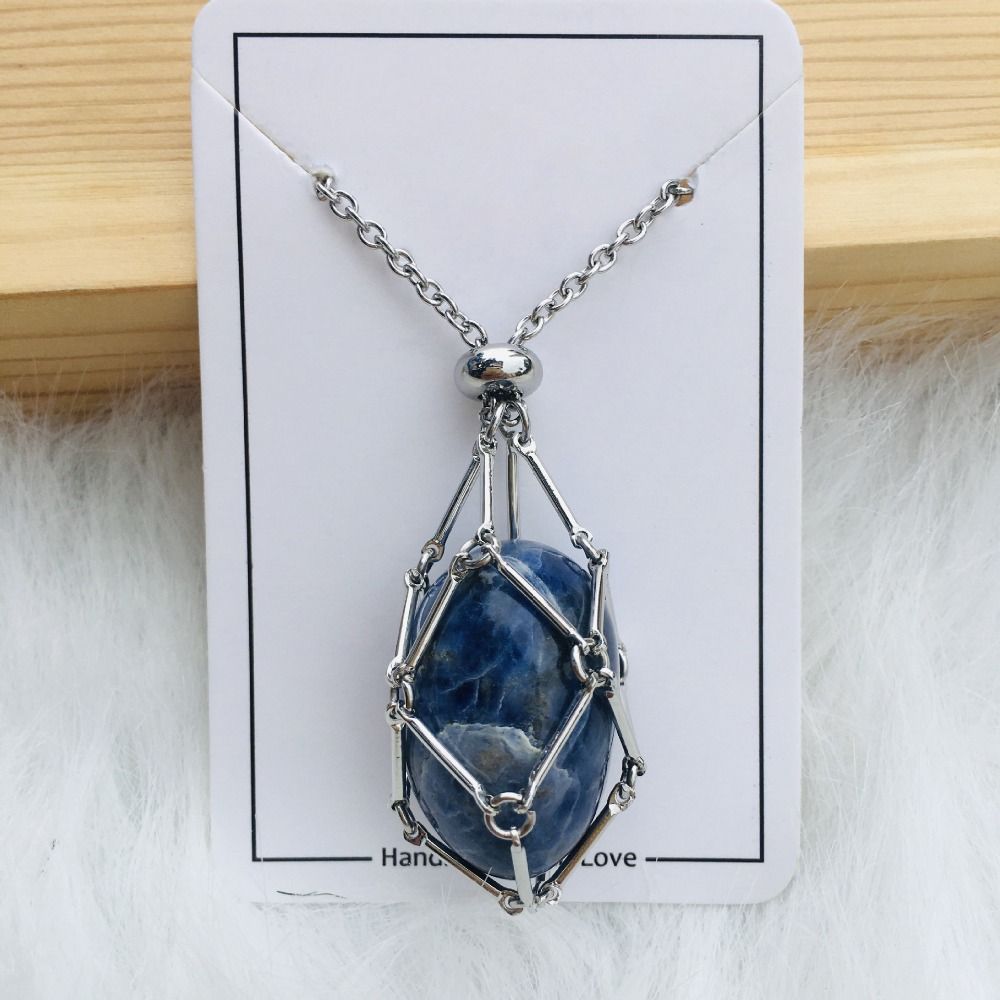 Swapable Crystal Stone Necklace for Luminous Look and Inner Calm
