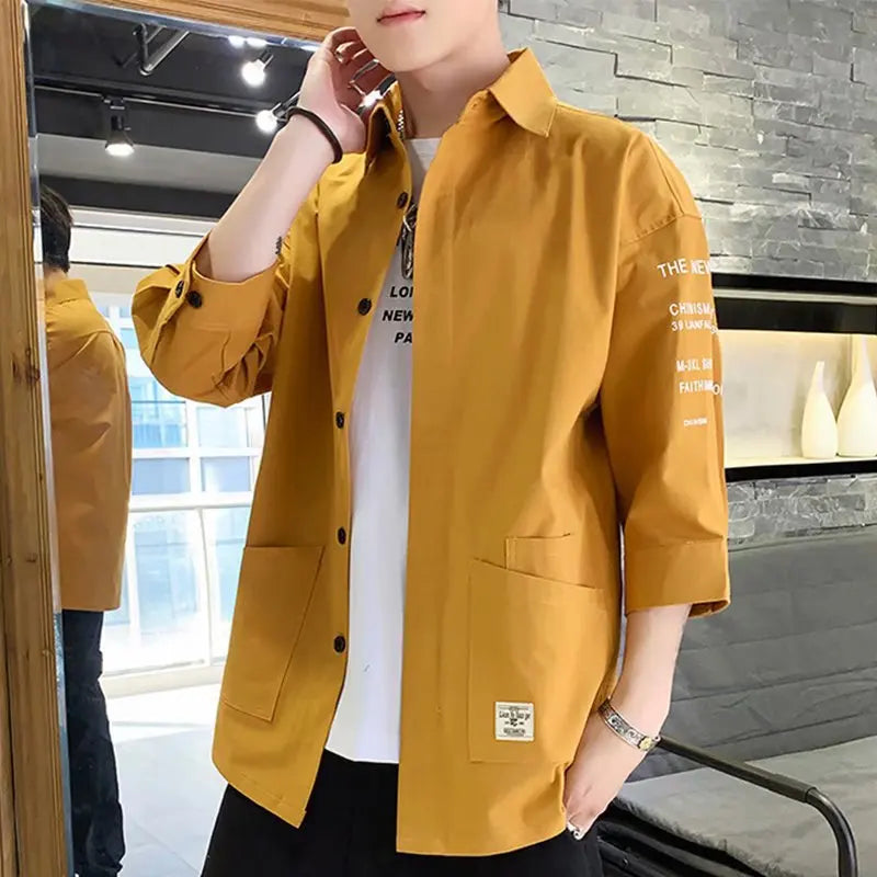 Men's Fashion Streetwear Shirt | Harajuku Korean Style Unisex Summer Top for Teens - Luxinsly