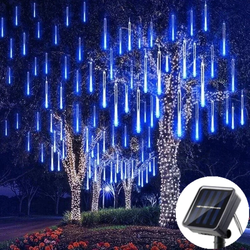 Solar LED Meteor Shower Lights - Waterproof Outdoor Garden Decoration