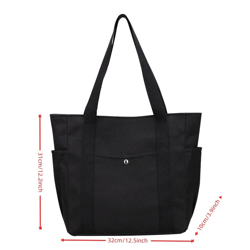 Large Capacity Canvas Tote Bag: College Style Shoulder Bag for Work | LAST DAY FOR SALE! - Luxinsly