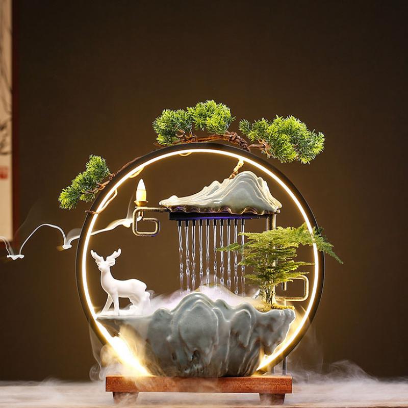 LED Waterfall Censer Bonsai Backflow Incense Burner