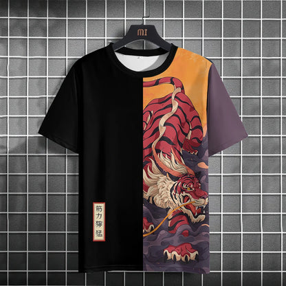 Japanese Samurai Cat 3D Print T-Shirt | Casual Fashion Tee for Men and Women - Luxinsly