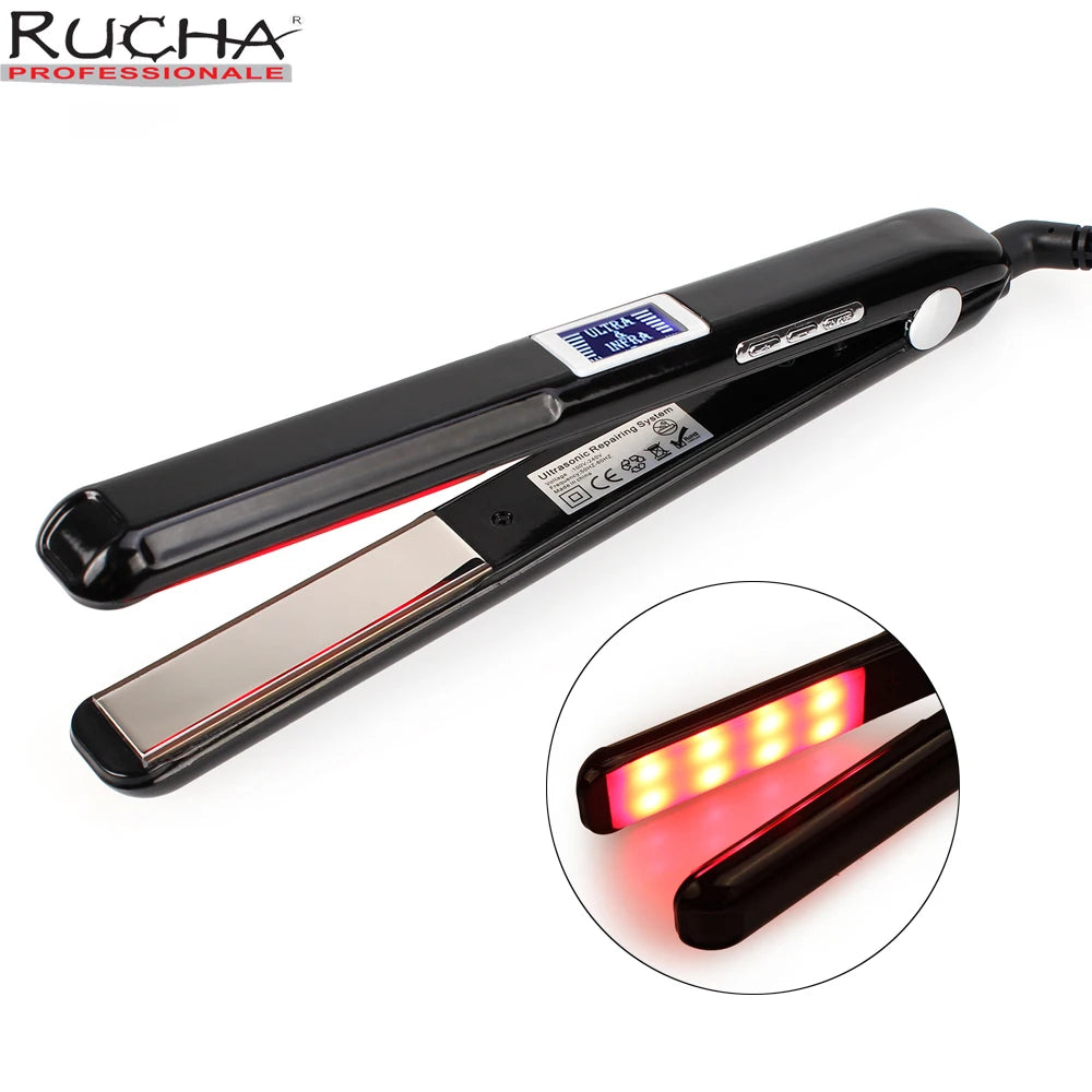 Ultrasonic Infrared Hair Flat Iron: Keratin Treatment for Frizzy Hair