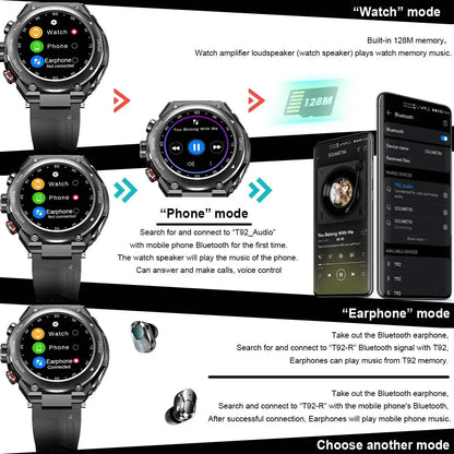 New T92 Pro Smartwatch with Earbuds - Bluetooth Headset | FINAL DAY OF SALE! - Luxinsly