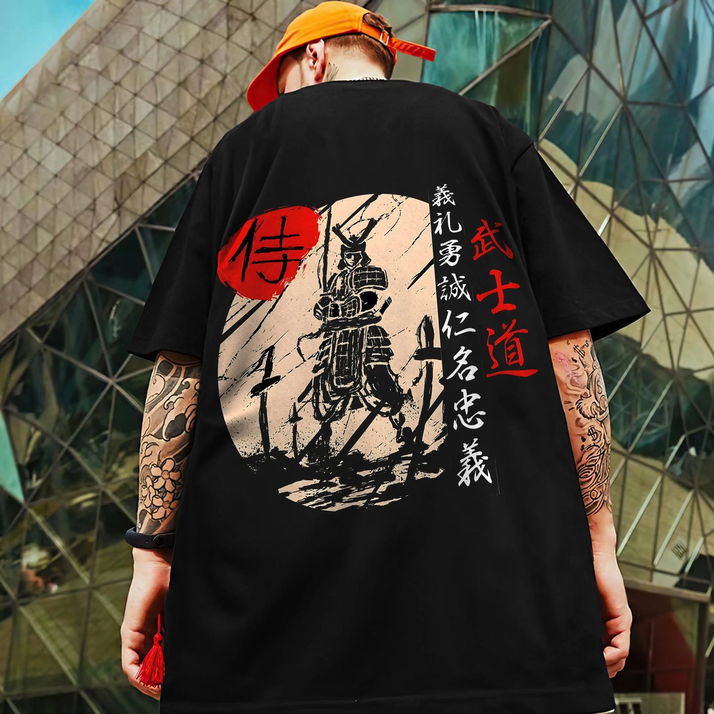 Men's Retro 3D Samurai Sword Print T-Shirt | Loose Fit Harajuku Style Short Sleeve Tee - Luxinsly