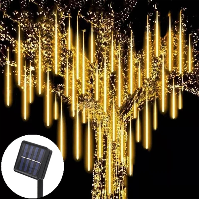 Solar LED Meteor Shower Lights - Waterproof Outdoor Garden Decoration - Luxinsly