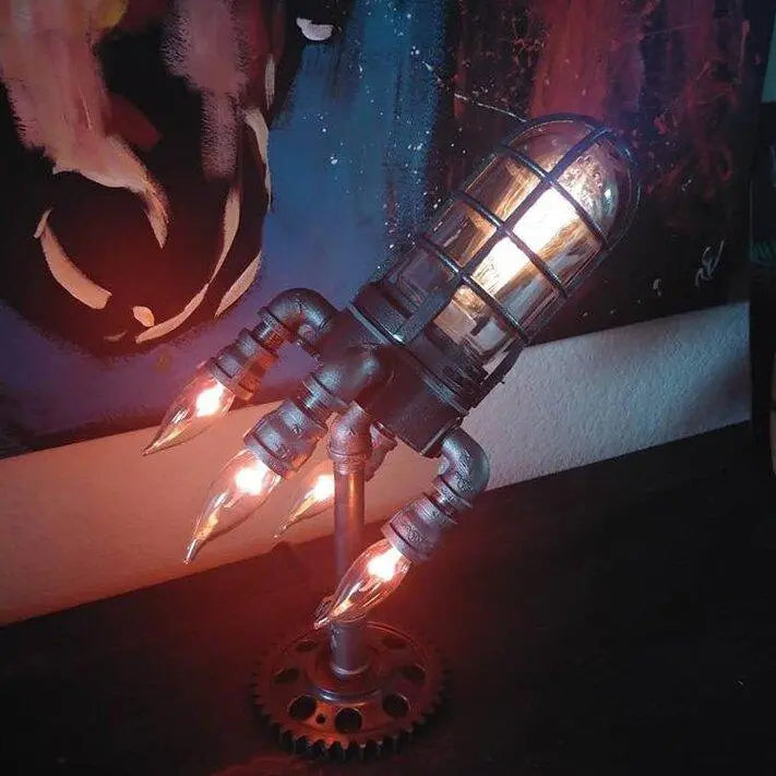 Steam Punk Rocket Lamp - Luxinsly