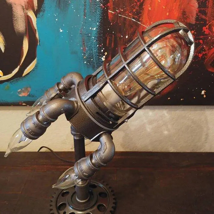 Steam Punk Rocket Lamp - Luxinsly