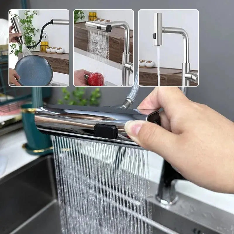 StreamFlow® | Waterfall Kitchen Faucet - Luxinsly