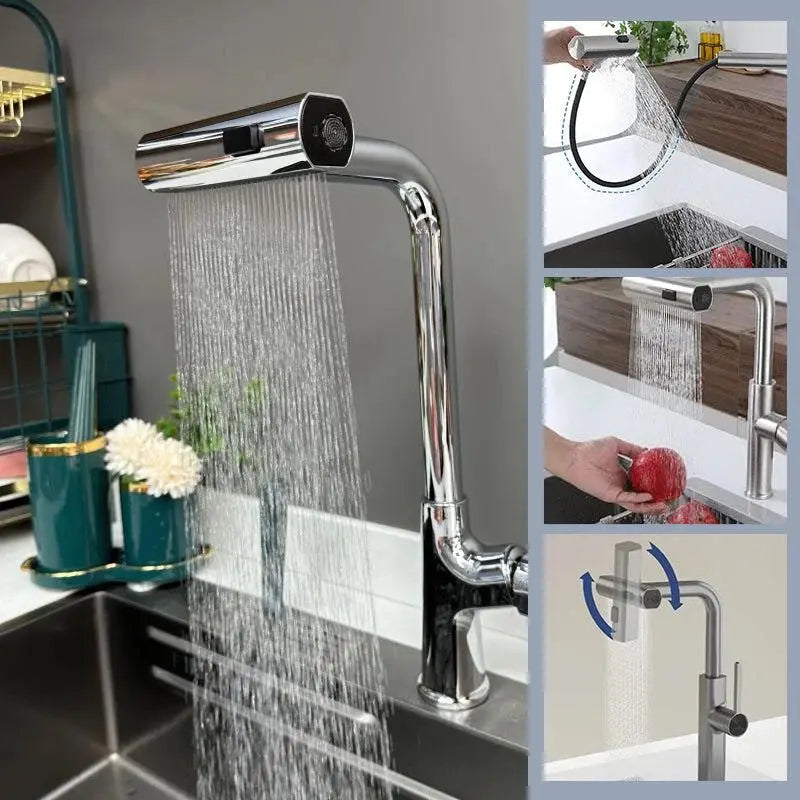 StreamFlow® | Waterfall Kitchen Faucet - Luxinsly