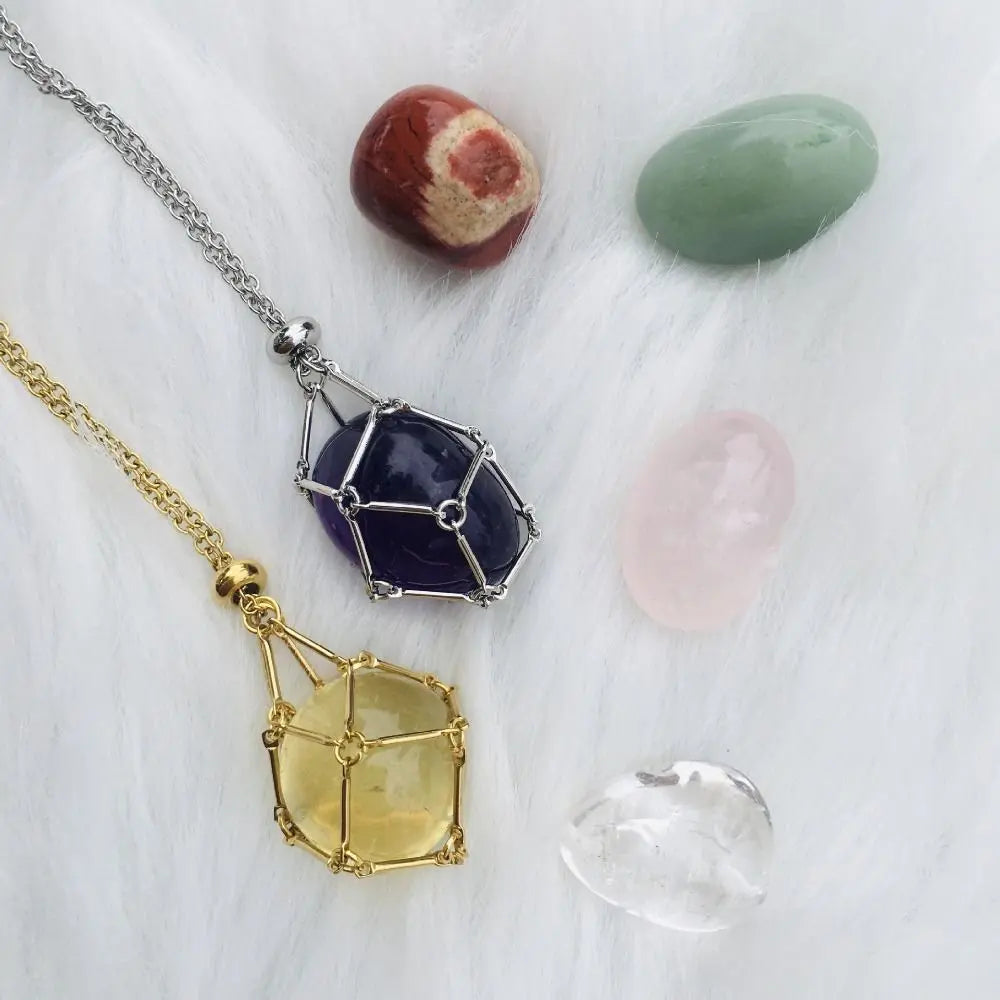 Swapable Crystal Stone Necklace for Luminous Look and Inner Calm Luxinsly