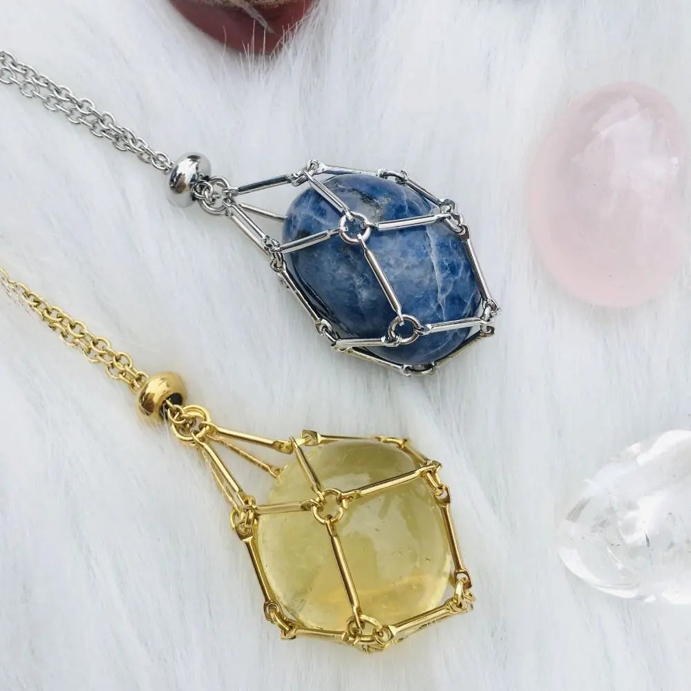 Swapable Crystal Stone Necklace for Luminous Look and Inner Calm Luxinsly