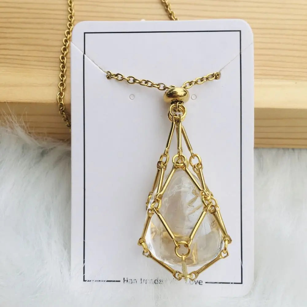 Swapable Crystal Stone Necklace for Luminous Look and Inner Calm Luxinsly