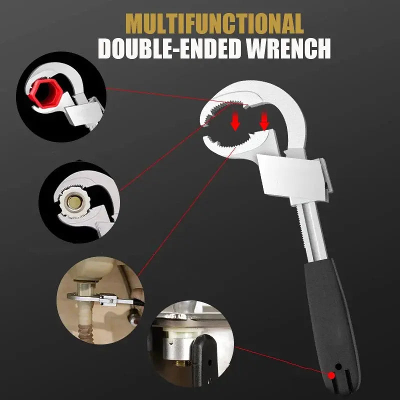 Universal Double Ended Wrench (+3 FREE Attachments) | LAST DAY OF SALE! Luxinsly