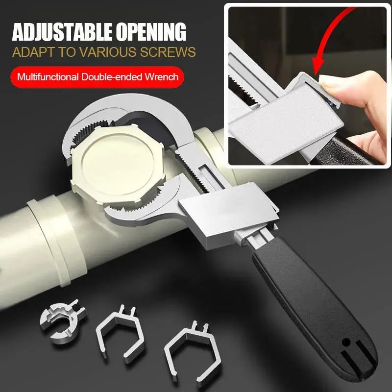 Universal Double Ended Wrench (+3 FREE Attachments) | LAST DAY OF SALE! Luxinsly