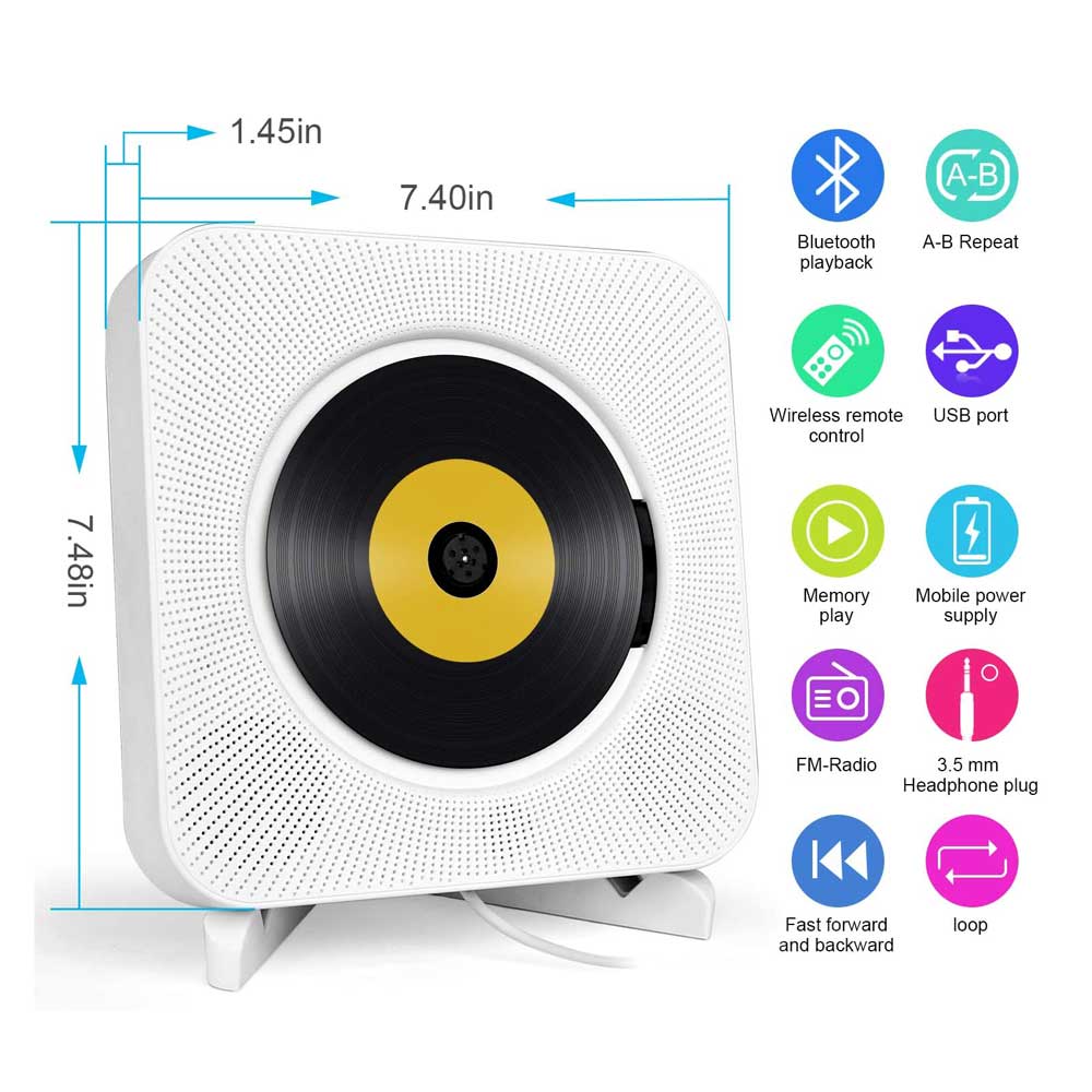 Wall Mountable CD Music Player | FINAL DAY OF SALE! - Luxinsly