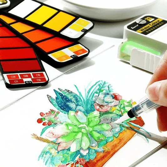 Compact Watercolor Travel Kit - Luxinsly