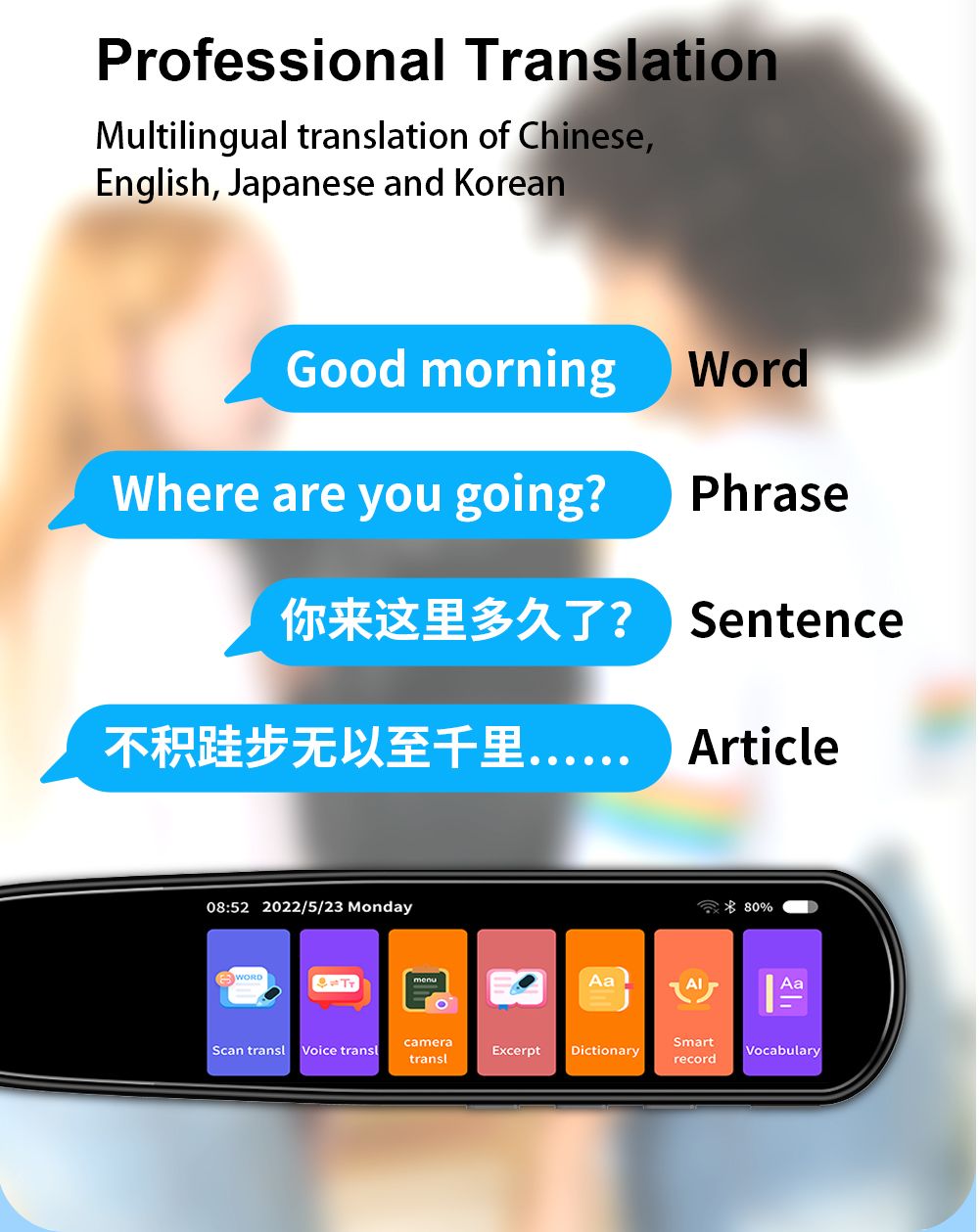 Accurate 112-Language Translation and Reading Scanner Pen