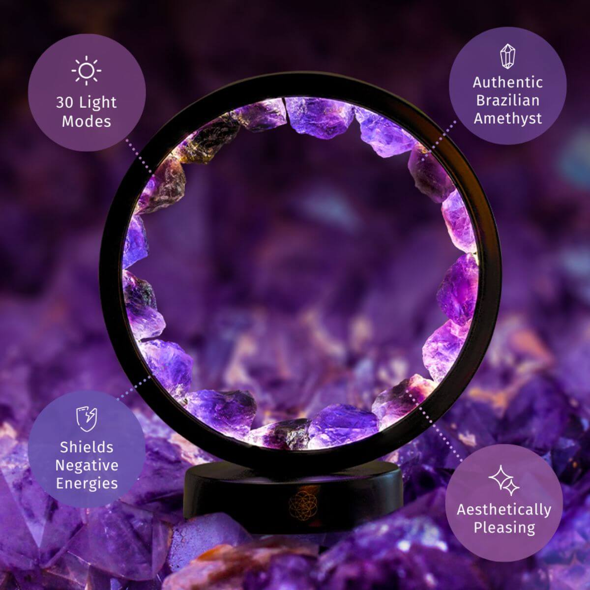 Amethyst-Halo-Lampe für spirituellen Schutz