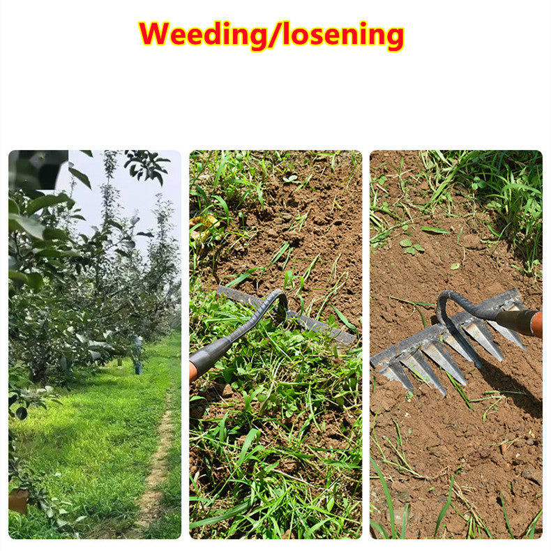 Heavy-Duty Garden Weeding Rake Tool