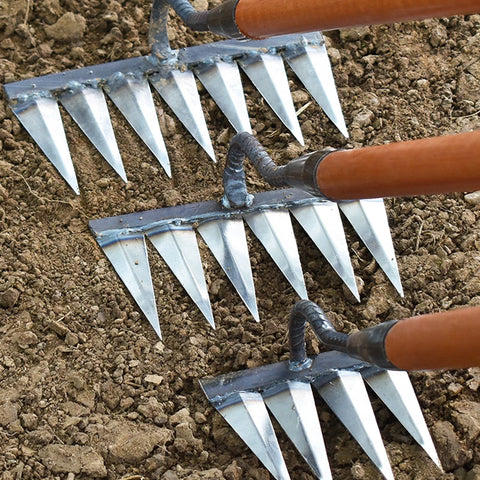 Heavy-Duty Garden Weeding Rake Tool