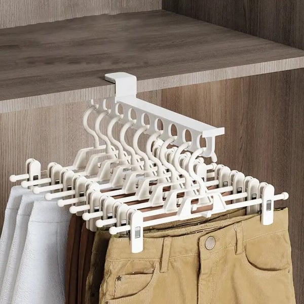 Intelligent Pull-Out Slide Trouser Rack | Buy 1 and Get 5 Free Goose-Shaped Hangers!